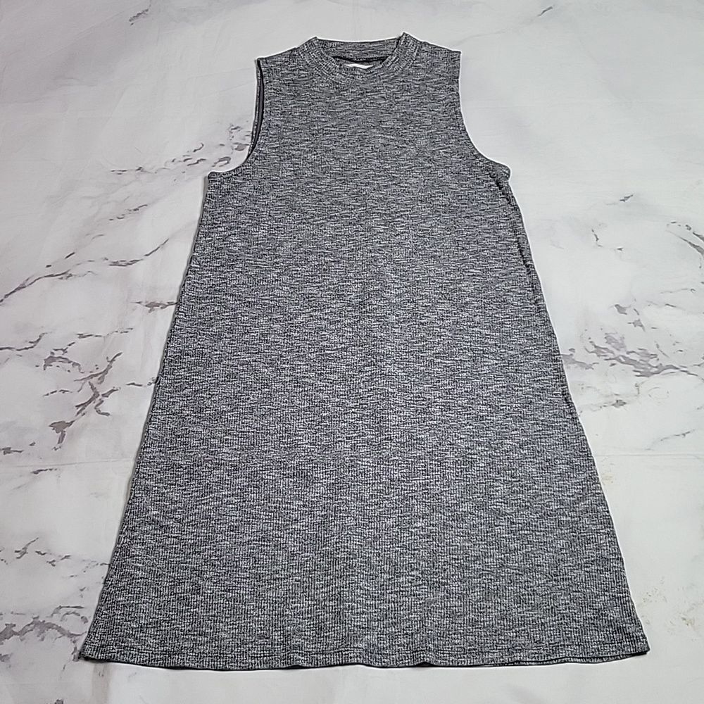 Madewell Heathered Gray Ribbed Sleeveless Dress